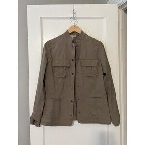 Anatomie Jacket Safari Travel Medium Taupe Utility Snap Front Lightweight Brown